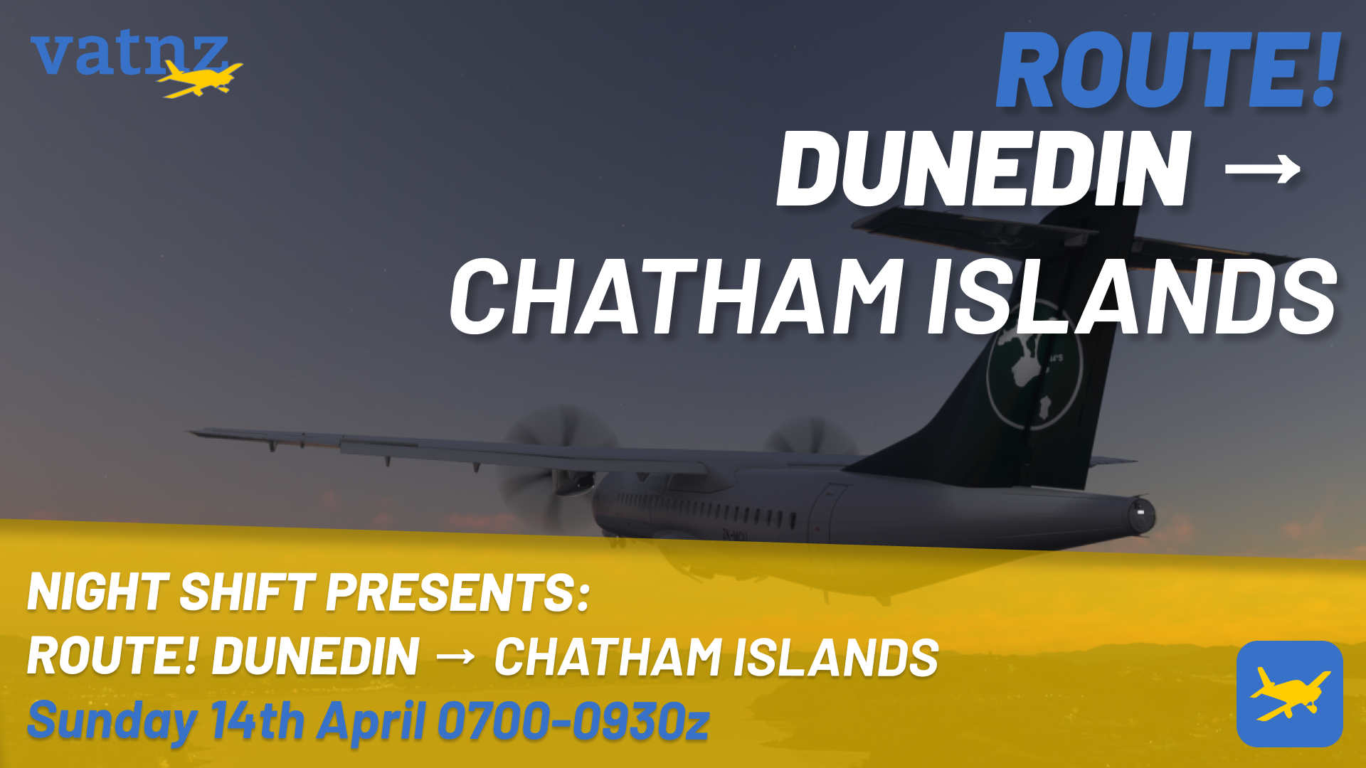 Night Shift Presents: Route! Dunedin → Chatham Islands